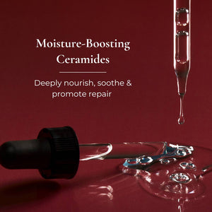 Le Mieux Derma Relief Serum with ceramides, showcasing a sleek bottle of skincare serum for soothing and hydrating skin.