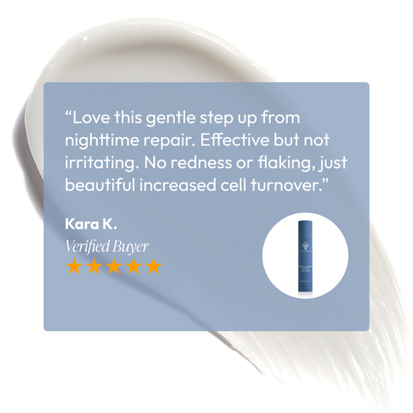 Circadia Nighttime Repair Plus Retinol Cream jar with white lid and label, suitable for nighttime skincare and skin renewal.