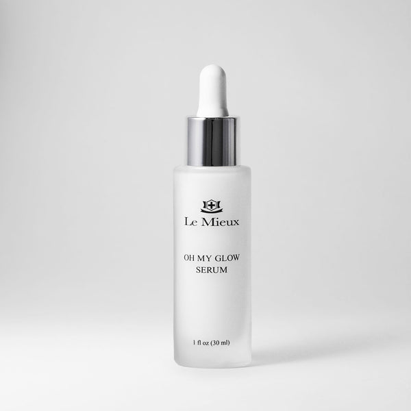 Le Mieux Oh My Glow Serum in 1oz bottle, a skincare serum with a clear liquid and dropper for radiant skin.