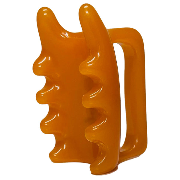 Orange Halylo fascia massage tool for facial and body use, featuring G-type design for effective massage therapy.
