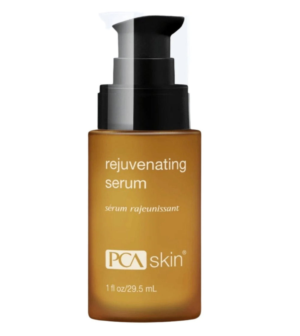 PCA Skin Rejuvenating Serum 1 fl oz bottle with a sleek design, showcasing its antioxidant-rich formula for skin rejuvenation.