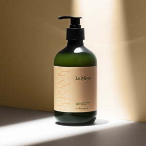 Le Mieux Bergamot Bliss Body Wash in a 16 oz bottle, featuring a refreshing citrus scent and smooth body cleansing formula.