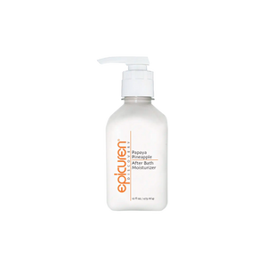 Epicuren Discovery Papaya Pineapple After Bath body care moisturizer in a 16oz bottle with tropical fruit design.