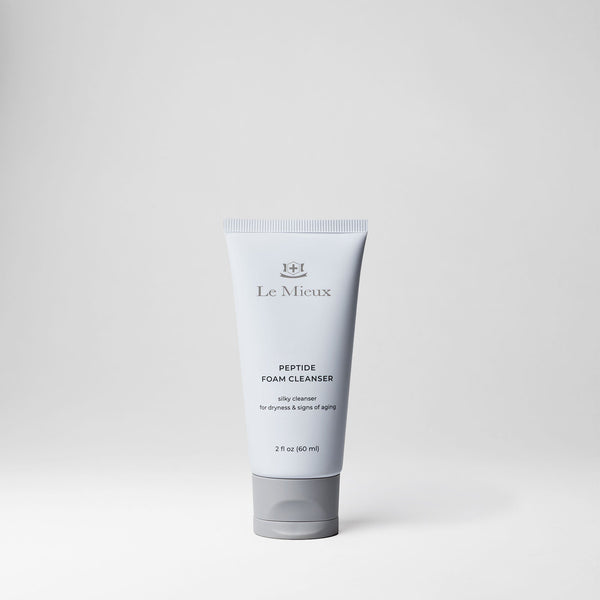 Le Mieux Peptide Foam Cleanser in a 2oz tube, gentle facial cleanser with peptide formula for healthy skin.