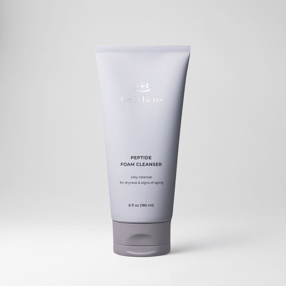 Le Mieux Peptide Foam Cleanser in a 6oz tube, featuring a gentle foam formula for cleansing and revitalizing skin.