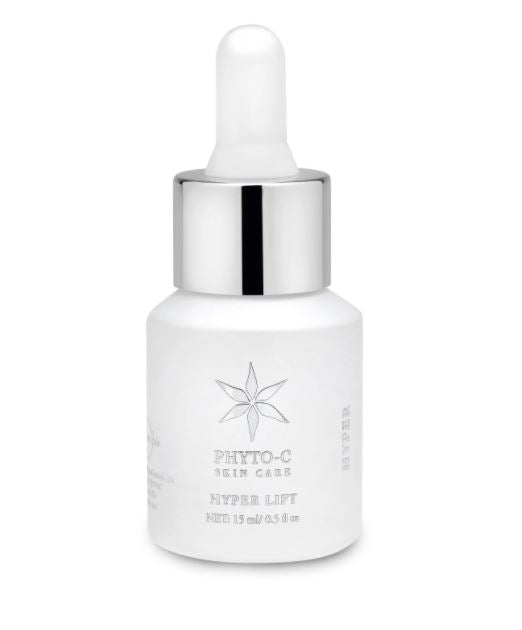 Phyto-C Skin Care HYPER-Lift bottle with sleek design and label, showcasing skincare for lifting and firming.