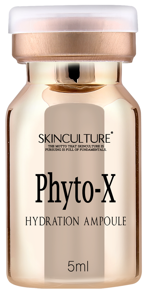 SKINCULTURE Phyto-X Hydration Ampoule in a clear dropper bottle with a light blue label and a hydrating serum texture.
