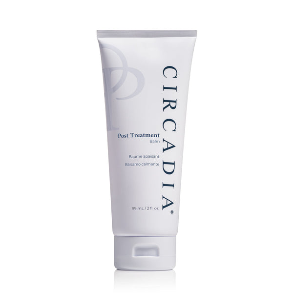Circadia Post Treatment Balm moisturizer in a jar, designed for post-peel skin care, with a smooth, creamy texture.