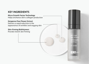 PCA Skin Pro-Max Age Renewal Serum bottle with a dropper, showcasing a sleek design and key active ingredients.