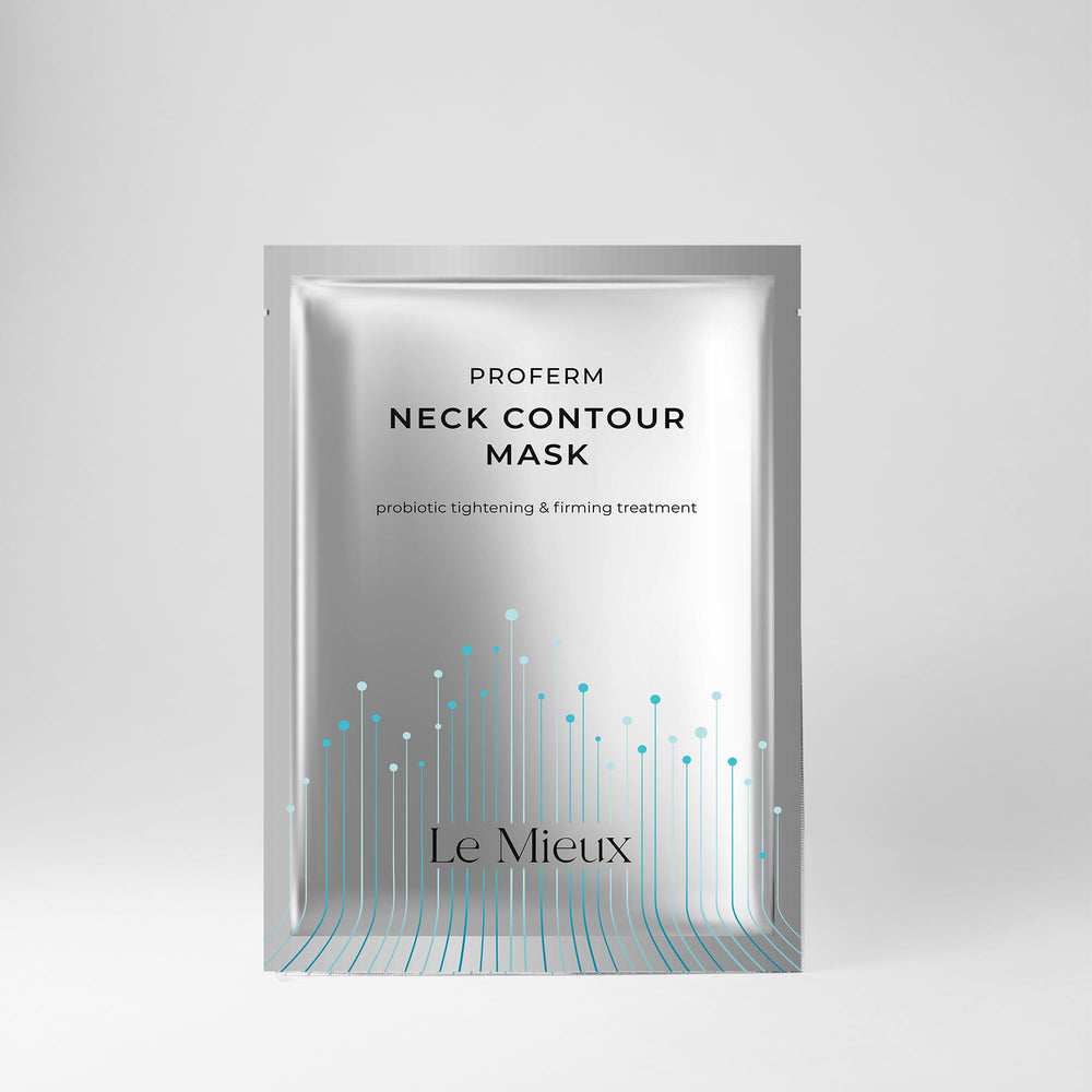 Le Mieux ProFerm neck contour mask showing a close-up of the skincare mask designed for firming and lifting the neck area.