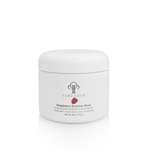 Circadia Raspberry Enzyme Mask gel cleanser with fresh raspberry extract and natural enzymes for skin exfoliation and brightening.