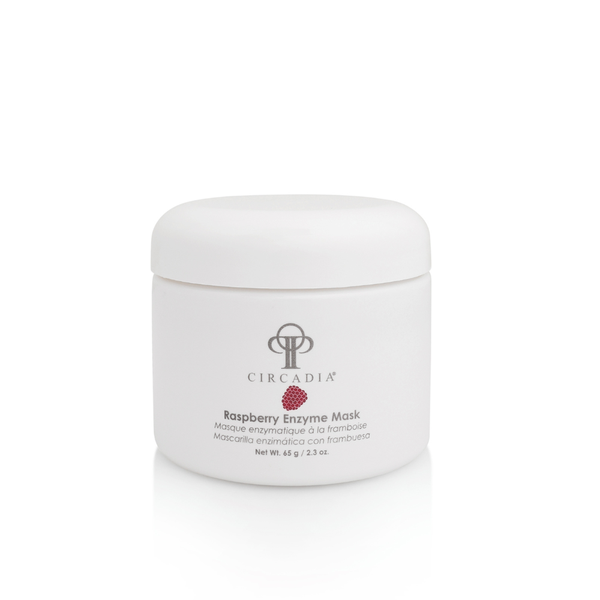 Circadia Raspberry Enzyme Mask gel cleanser with fresh raspberry extract and natural enzymes for skin exfoliation and brightening.