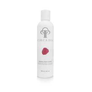 Circadia Raspberry Enzyme Activator gel cleanser with raspberry extract in a clear tube, ready for skincare use.