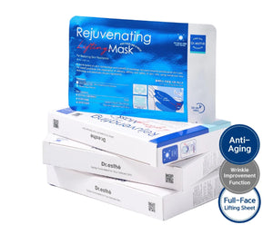 Dr. Esthe Rejuvenating Lifting Facial Mask set with five moisturizing, skin-tightening masks on a white background.