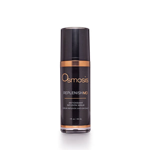 Osmosis Beauty Replenish MD Antioxidant Infusion Serum in a 30mL bottle with a dropper for skincare application.