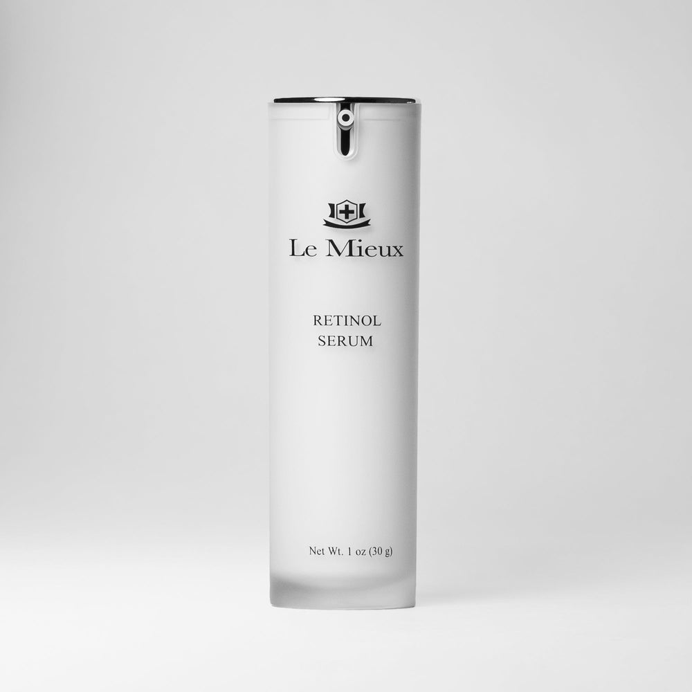 Le Mieux Retinol Serum bottle showing the product label, designed for skincare and anti-aging benefits.