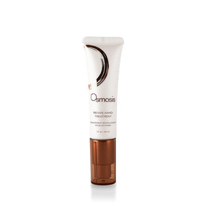 Osmosis Beauty Revive Hand Cream 1oz in a sleek tube, showcasing its moisturizing formula for soft, nourished hands.