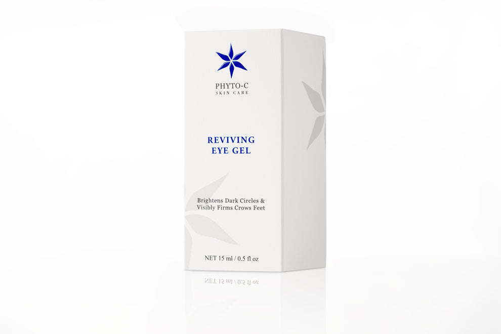 Phyto-C Skin Care Reviving Eye Gel in a sleek container, featuring a smooth gel texture for refreshing under-eye care.