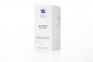 Phyto-C Skin Care Reviving Eye Gel in a sleek container, showcasing its light gel texture for revitalizing under-eye care.