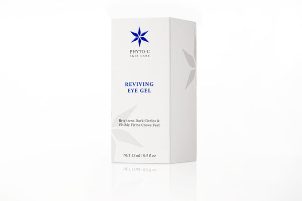 Phyto-C Skin Care Reviving Eye Gel in a sleek container, showcasing its light gel texture for revitalizing under-eye care.
