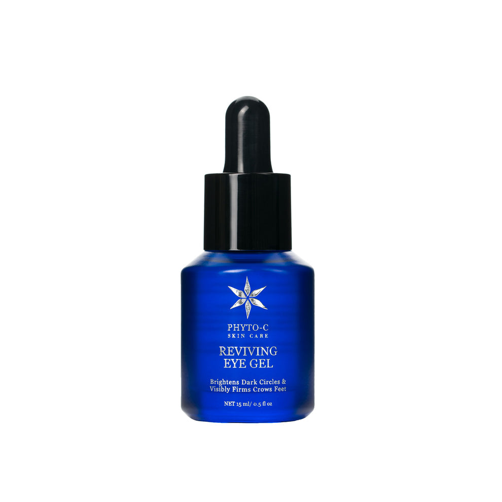 Phyto-C Skin Care Reviving Eye Gel in a sleek container, featuring a smooth gel texture for refreshing under-eye care.