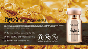 SKINCULTURE Phyto-X Hydration Ampoule in a clear dropper bottle with a vibrant green liquid inside.