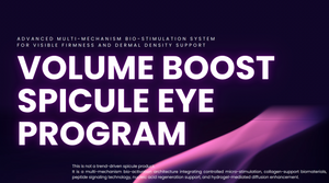 AO MEDICAL Volume Boost Spicule Eye Program TOV House of PLLA HOP+ collagen treatment for eye area, shown in a screenshot.