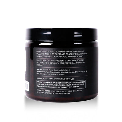 Osmosis Beauty Skin Clarifier supplements in a 100-capsule bottle for a 10-day blemish cleanse.