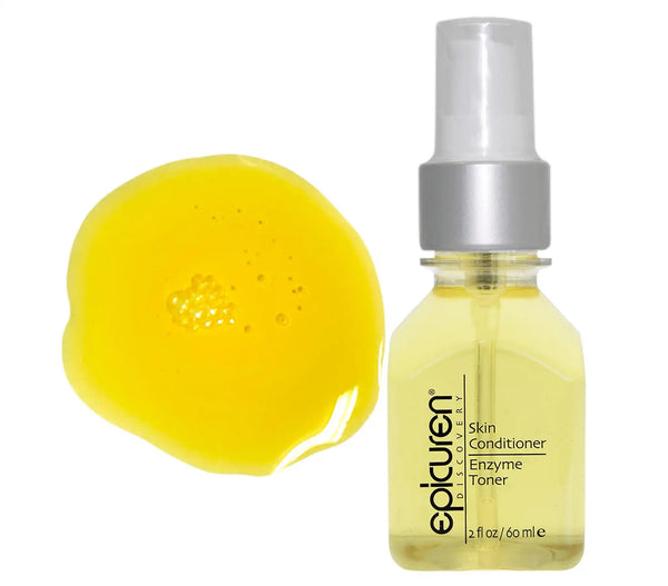 Epicuren Discovery Skin Conditioner Enzyme Toner in a 2oz bottle, featuring a sleek design and labeling.