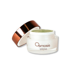 Open jar of Osmosis Beauty Spring Fresh Enzyme Mask showcasing creamy texture and fresh, vibrant color.