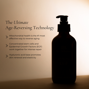 Le Mieux StemCell EGF Deluxe serum bottle with dropper, showcasing stem cell and EGF ingredients for skincare.