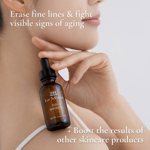 Le Mieux TGF-β Booster serum bottle with dropper, designed to reduce fine lines and promote skin rejuvenation.