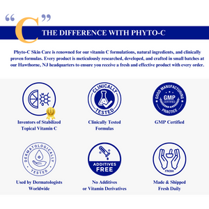 Phyto-C Skin Care E in C Lite serum in a glass bottle with a dropper, set against a clean, white background.