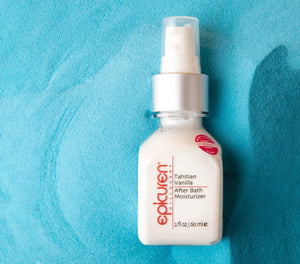 Tahitian Vanilla After Bath Body Moisturizer by Epicuren Discovery in a lifestyle setting, showcasing its creamy texture.
