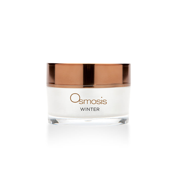 Osmosis Beauty Winter Warming Enzyme Mask in a 30mL jar, featuring a creamy texture and winter-themed packaging.
