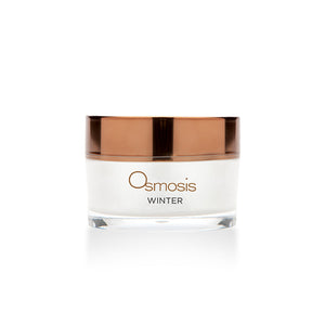 Osmosis Beauty Winter Warming Enzyme Mask in a 30mL jar, featuring a creamy texture and winter-themed packaging.