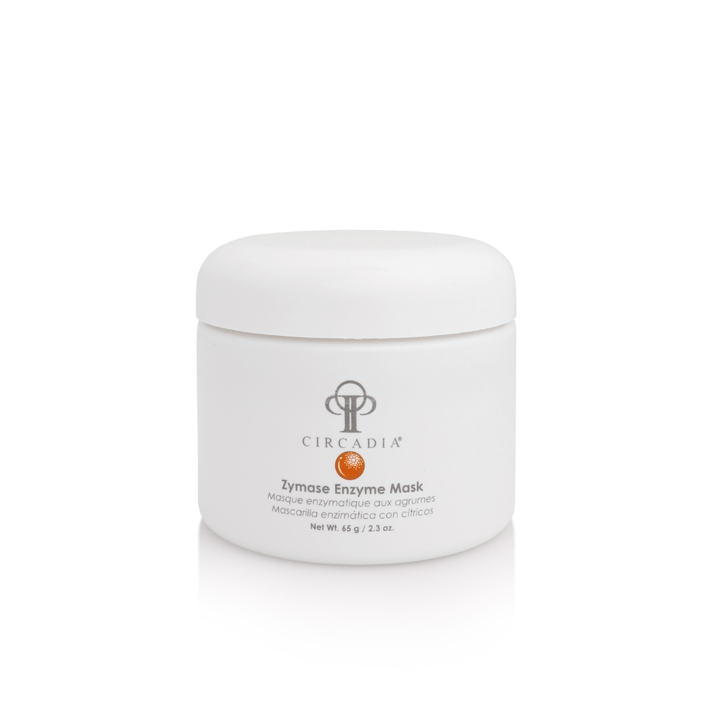 Circadia Zymase Enzyme Mask gel cleanser in a jar, showcasing the skincare product with a clean, professional appearance.