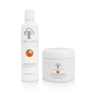 Circadia Zymase enzyme gel cleanser and mask set, featuring the Circadia Zymase product line for deep cleansing and skin renewal.