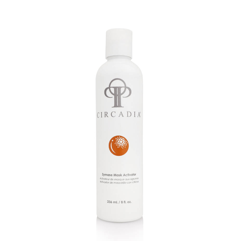 Circadia Zymase enzyme activator gel cleanser in a clear tube, showing the product label and gel texture.