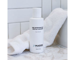 Jan Marini Age Intervention Gentle Cleanser bottle with a pump, placed on a white background.