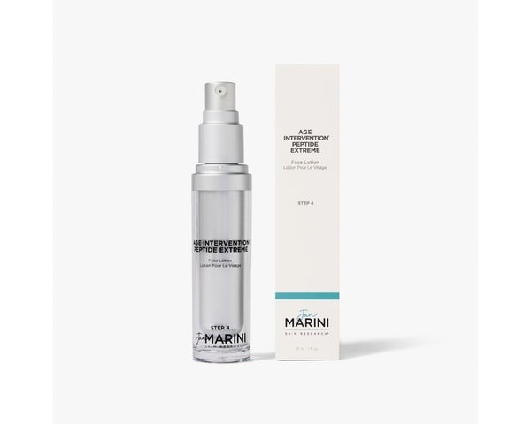 Jan Marini Age Intervention Peptide Extreme for reducing dark spots in a sleek, modern jar design.