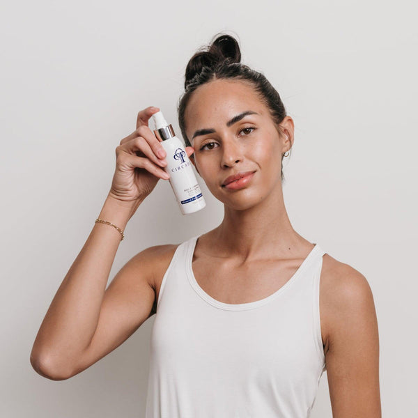 Circadia Aloe & Calendula Calming Mist gel cleanser with aloe and calendula extracts, soothing and hydrating skin.