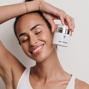 Circadia AquaPorin Hydrating Cream gel cleanser in a white tube with blue accents, designed to hydrate and refresh skin.
