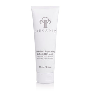 Circadia Australian Super-Berry Antioxidant Mask in a jar with fresh berries and a calming skincare setting.