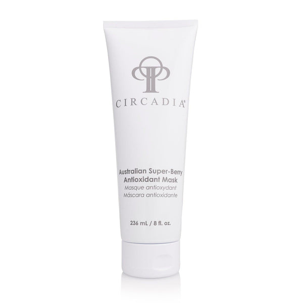 Circadia Australian Super-Berry Antioxidant Mask in a jar with fresh berries and a calming skincare setting.