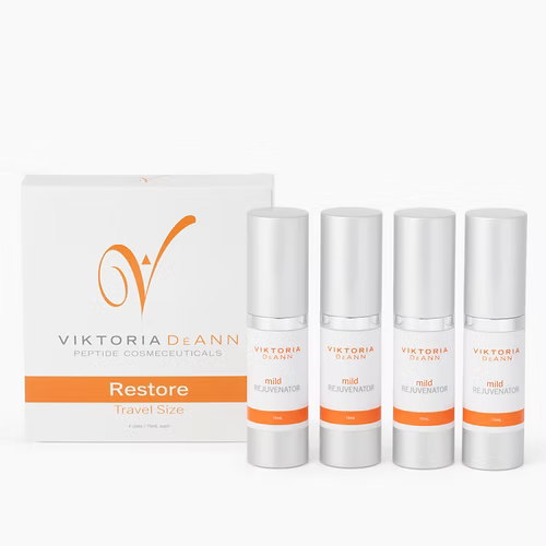 Viktoria DéAnn Rejuvenator bottle with a sleek design, showcasing the European Beauty by B branding.