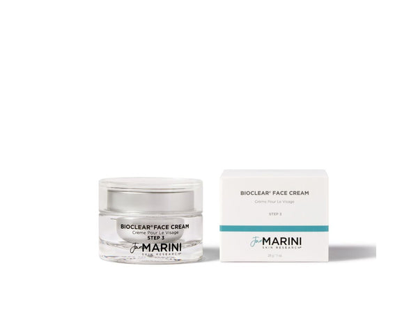 Jan Marini Bioclear Cream in jar, designed to reduce dark spots and improve skin clarity.
