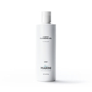 Jan Marini C-ESTA Cleansing Gel bottle featuring a clean design, ideal for targeting dark spots on the skin.