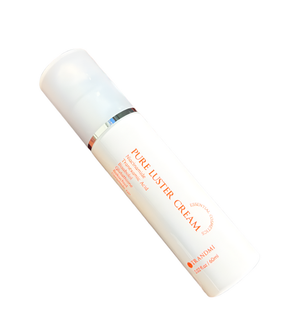 Product packaging with a textured background and text about ingredients and aging.