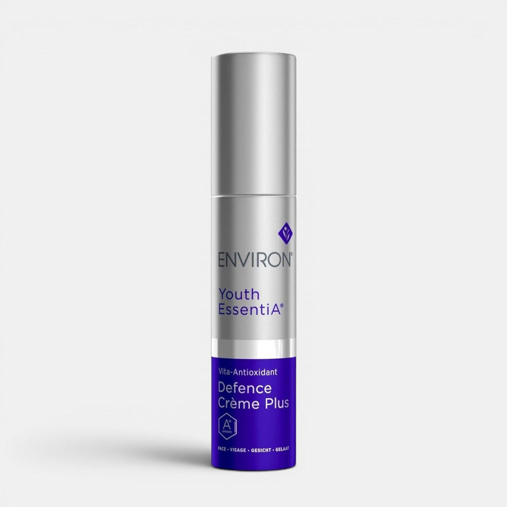 Environ Vita-Antioxidant Defence Crème Plus jar showing the moisturizing cream in a sleek container with a white lid.
